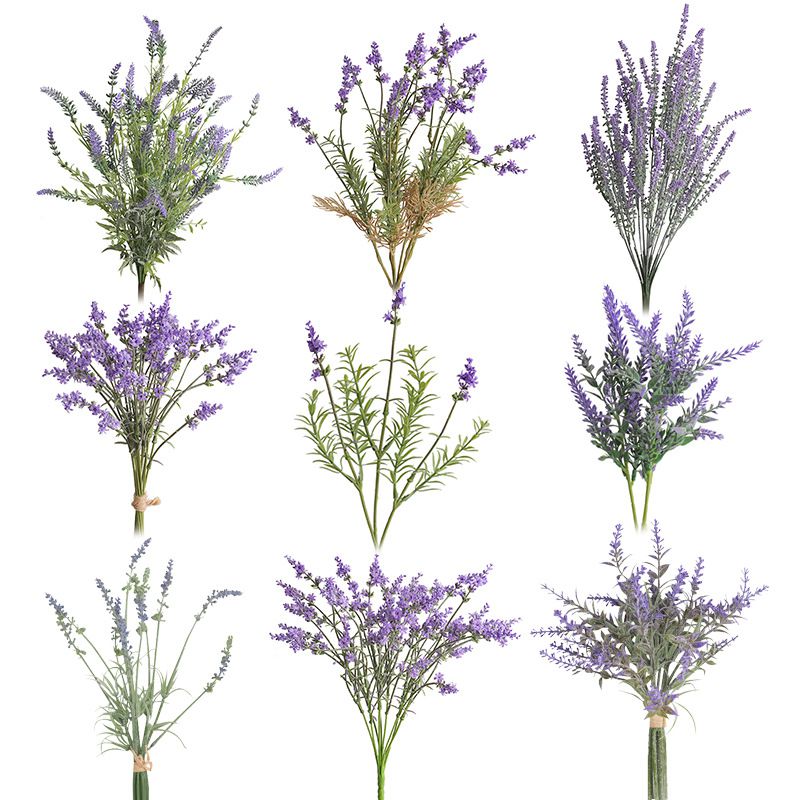 网红花墙打卡仿真紫色薰衣草假花 客厅家居摆件仿真假草塑料花束