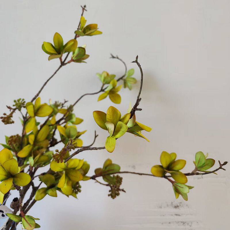 仿真植物 伯爵关山叶 单枝假花 绢花 室内摆放 家居装饰 摄影道具