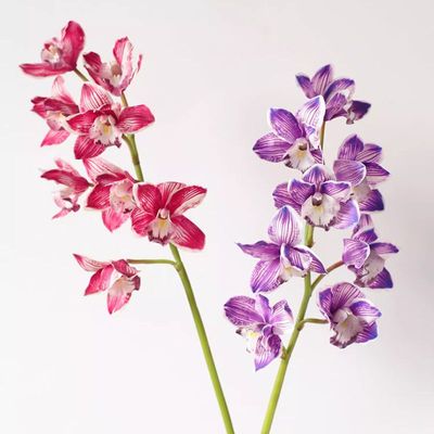 仿真花 大花蕙兰 年宵花材 兰花 新年入室礼物 家居花艺 软装陈列
