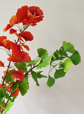 仿真植物 银杏叶 逼真 家居 婚礼装饰 叶材类 黄色秋系 摄影道具