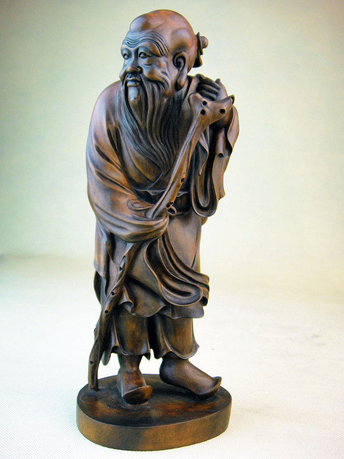 黄杨木精细工艺八仙过海之铁拐李木雕刻 古色神仙佛像工艺品摆件
