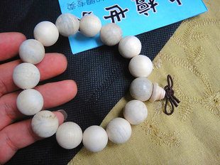 海南沉香木佛珠16mm 轻油纯白色 海南白木香天然活沉香手串手链
