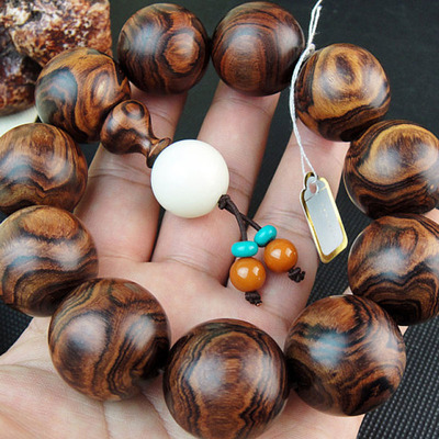 木檀世家海南黄花梨手串(带鉴定证书) 24.5mm海黄鬼脸佛珠M674