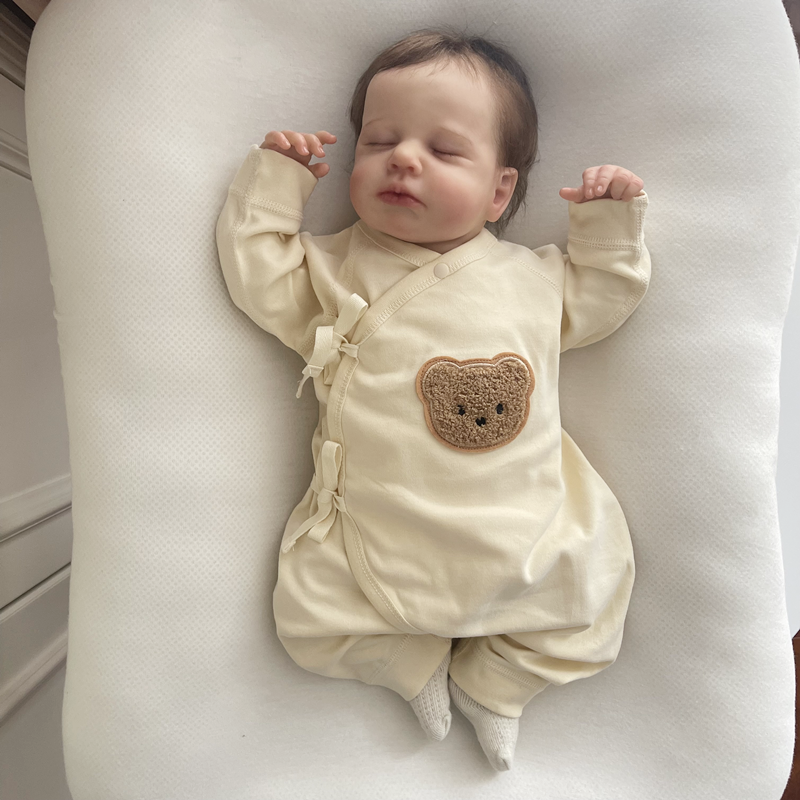 Roubaby初生婴儿纯棉宝宝连体衣爬服哈衣和尚服春秋四季家居服熊-封面