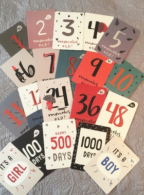 INS爆款宝宝婴儿月份拍照孕期记录怀孕周数纪念卡背景摆拍道具