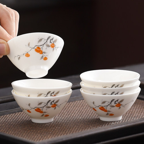 嘉峰德化白瓷茶杯羊脂玉瓷斗笠杯