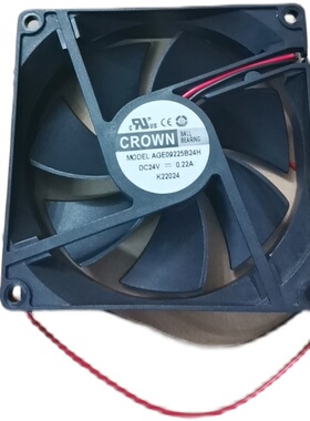全新原装CROWN 9225 24V 0.22A  AGE09225B24H散热风扇HZDO