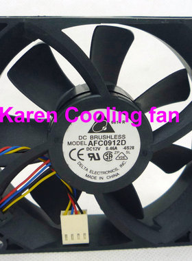 Delta/台达9225 DC12V 0.46A AFC0912D 9cm 四线 PWM 散热风扇