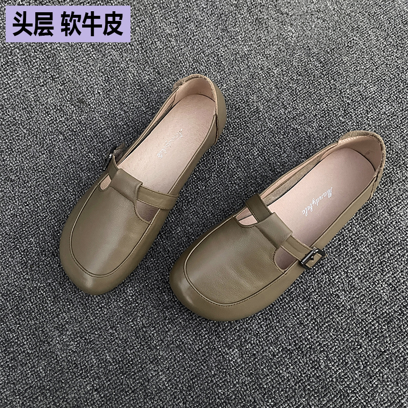 低跟单鞋软皮休闲鞋子女士乐福鞋