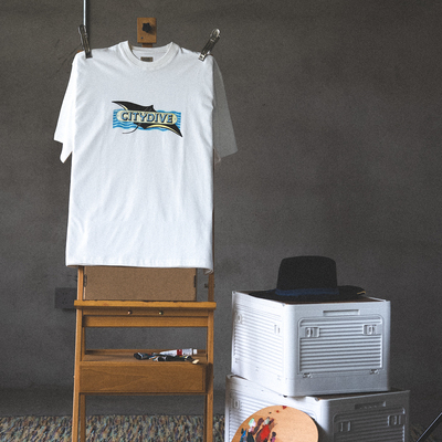 CITYDIVE Stingray T-Shirt 210克重小领口海鳐印花纯棉短袖T恤