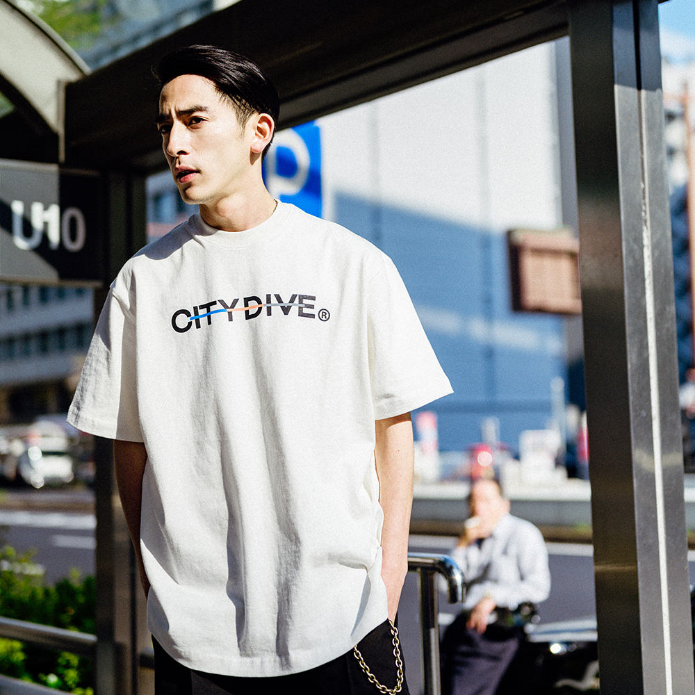 CITYDIVE复古logo印花宽松tee