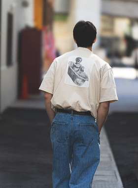 CITYDIVE Stanger T-Shirt 重磅廓形 贴布人物印花纯棉短袖T恤