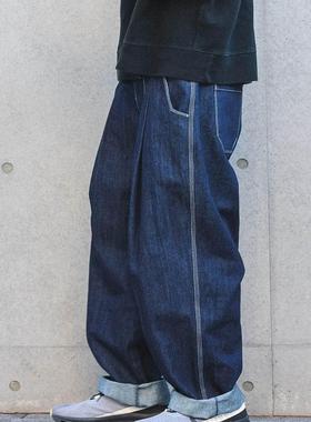 CITYDIVE Top Stitching Jeans巴恩风穿搭缉明线设计水洗廓形牛仔