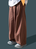 Wide leg Trousers CITYDIVE 复古廓形水洗竹节棉双褶阔腿裤