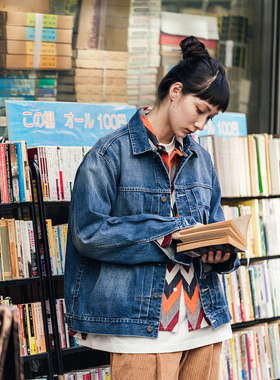 CITYDIVE 复古单宁水洗夹克 休闲牛仔外套