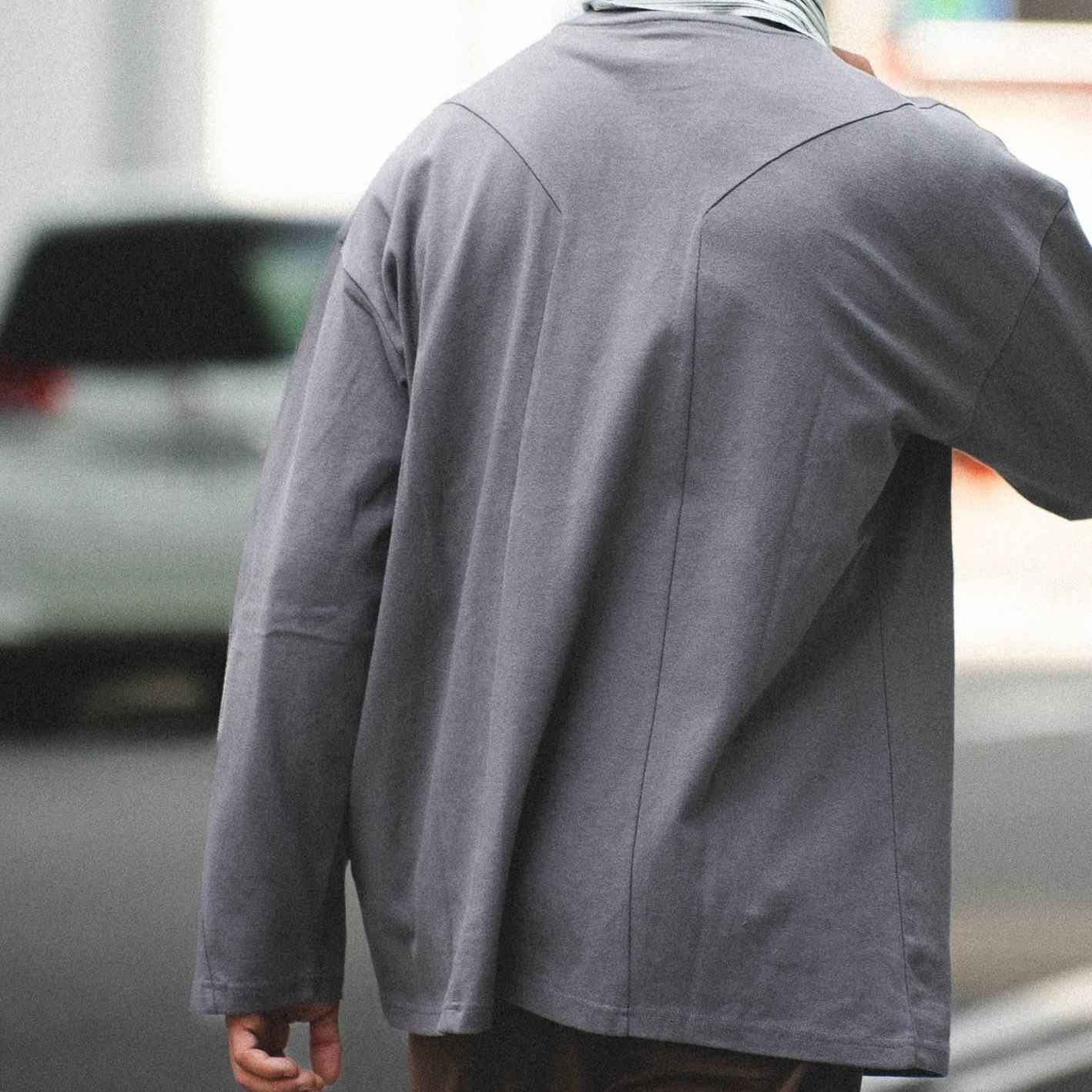 CITYDIVE Patchwork LS Tee 重磅廓形复古质感全棉 拼接长袖Tee