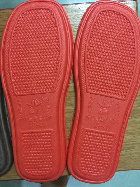 晶丽星火红色地板拖diy手工鞋底