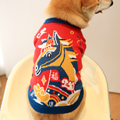 狗狗衣服秋冬款 马年潮牌宠物过年猫咪柴犬法斗柯基喜庆新年毛衣