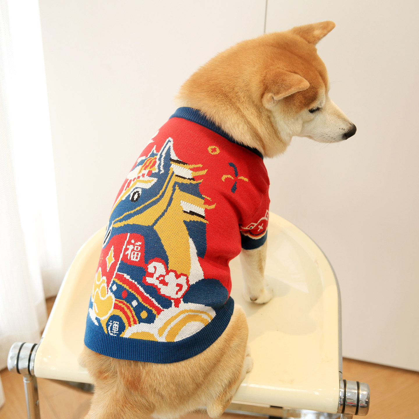 狗狗衣服宠物毛衣新年潮牌冬装麻将法斗柯基马年泰迪比熊柴犬猫咪