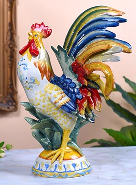 出口意大利陶瓷公鸡摆饰摆件家居装饰品客厅摆饰玄关桌面礼品新居