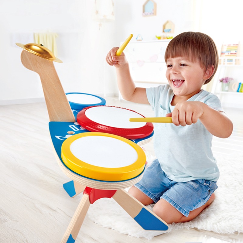 Hape儿童架子鼓三重动感音乐玩具