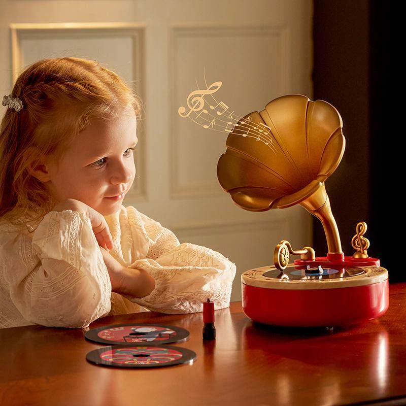 Hape悦动蓝牙留声机儿童音乐玩具早教复古乐器录音男女孩新年礼物