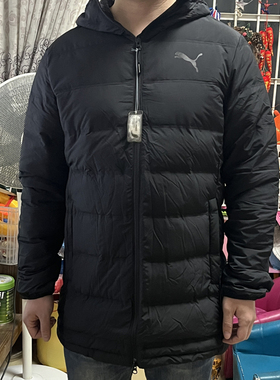 PUMA彪马 秋冬轻薄保暖男子户外中长款连帽运动休闲羽绒服 594752