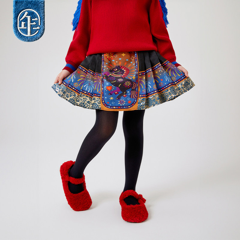 年衣童装女童半身裙秋冬新款短裙儿童国风马面裙中式盛世跃马短裙,童装/婴儿装/亲子装,半身裙,淘宝优惠券,粉丝福利购,淘宝优惠卷