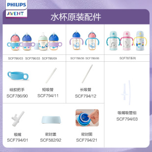 吸管组 飞利浦新安怡 吸嘴 硅胶把手 PPSU水杯保温杯配件 密封盖