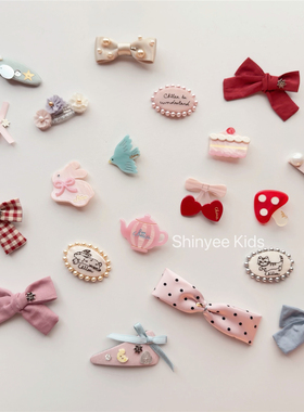 Shinyee▲chiica 爱丽丝 儿童手工发夹蝴蝶结发夹 樱桃珍珠发饰