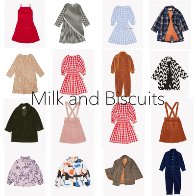 3Z清仓 milk and biscuits 儿童呢大衣斗篷外套 衬衫背带裙连衣裙