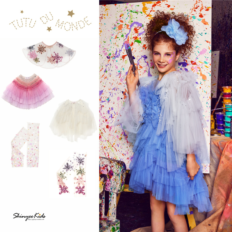 儿童薄纱披肩披风手套袖套