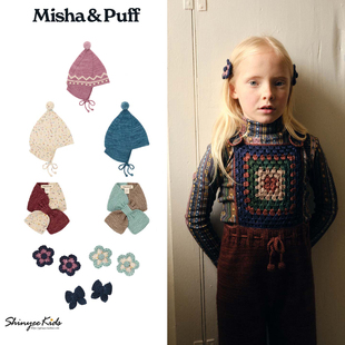 aw25假日新款 puff 女童针织帽子围脖围巾花朵发夹 misha Shinyee