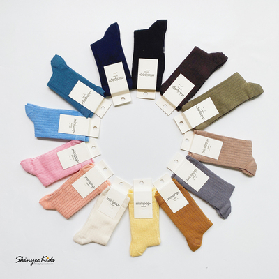 丹麦minipop竹纤维螺纹坑条短袜