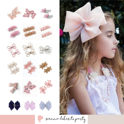 sienna公主风手工蝴蝶结儿童发夹