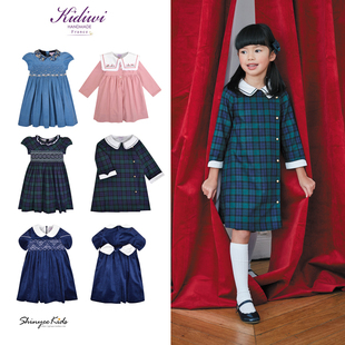 子裙手工打揽丝绒裙连衣裙 aw23儿童学院风格 kidiwi Shinyee