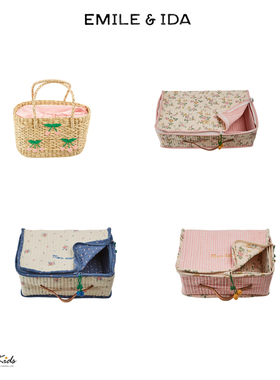 Shinyee▲emile et ida ss26春夏法式碎花收纳盒手提箱草编篮包包