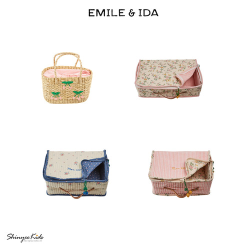 Shinyee▲emile et ida ss26春夏法式碎花收纳盒手提箱草编篮包包