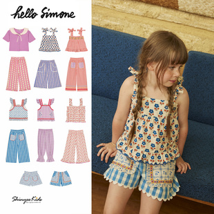 ss26春夏儿童法式 simone hello 子 吊带衫 休闲裤 印花衬衫 Shinyee
