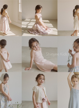 Shinyee▲inne ss25女童短袖开衫T恤 吊带裙 度假风露背连衣裙