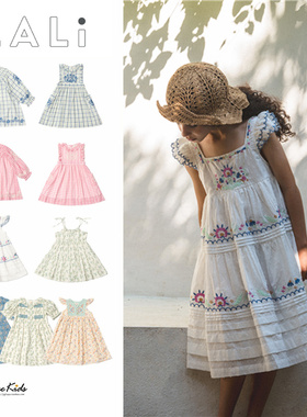 5ZShinyee▲lali ss24春夏儿童纯棉刺绣花朵连衣裙小清新吊带裙