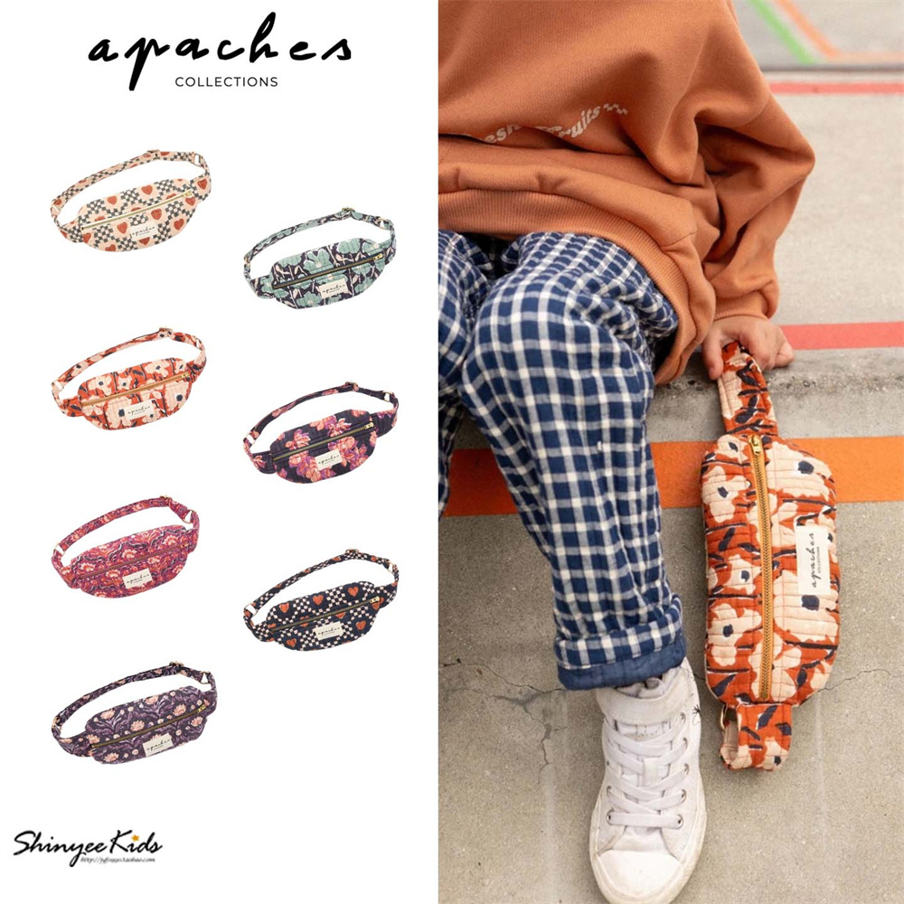 Shinyee▲apaches aw25新款儿童外出便捷印花斜跨包拉链腰包