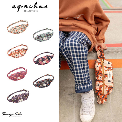 Shinyee▲apaches aw25新款儿童外出便捷印花斜跨包拉链腰包