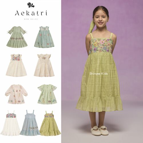 9ZShinyee▲aekatri ss26春夏新款女童手工刺绣甜美连衣裙吊带裙