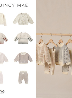 6ZShinyee▲quincy mae AW25秋冬儿童日常保暖条纹针织衫毛裤