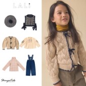 lali aw25秋冬女童针织贝雷帽马甲开衫 衬衫 6ZShinyee T恤背带裤