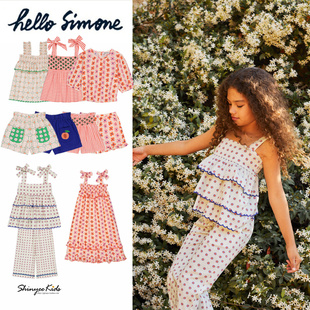5ZShinyee▲hello simone ss24春夏儿童法式衬衫短裤直筒裤连衣裙