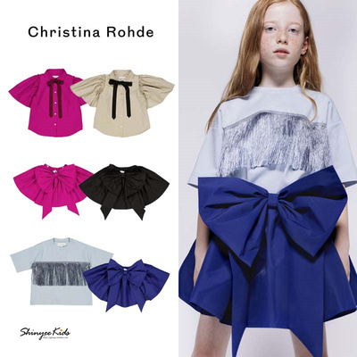 5ZShinyee▲christina rohde SS25春夏新款女童小飞袖衬衫T恤半裙