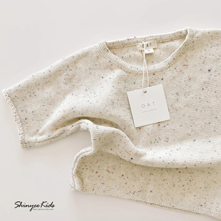 T恤针织衫 ss23春夏儿童彩色点子纱针织圆领短袖 OAT Shinyee