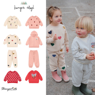 5ZShinyee▲konges slojd aw25秋冬儿童日常休闲亮片卫衣卫裤外套